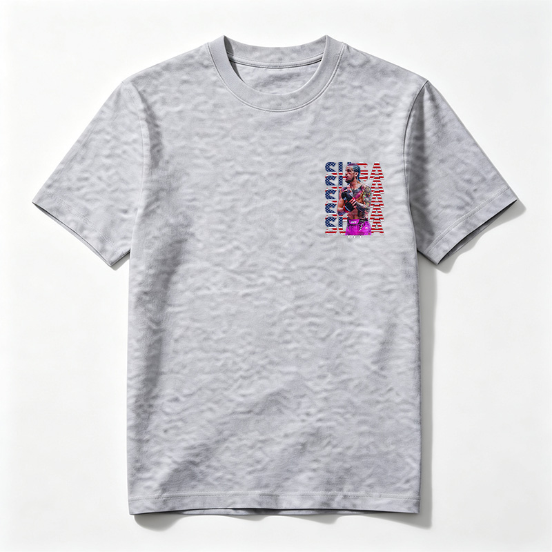 Sean O'Malley UFC Fighter with American Flag Background - Tee