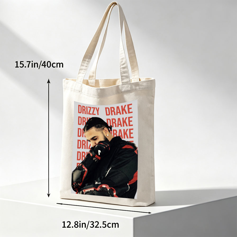Drake in a Protective Gear Pose with Red and Black Motocross Suit Against Repeating 