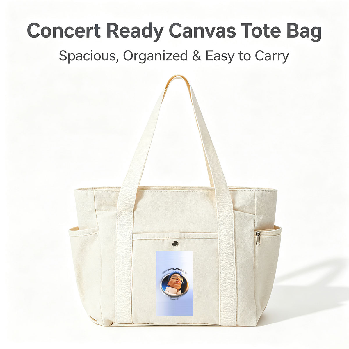Rauw Alejandro in Space Through a Circular Window with Starry Background and Futuristic Look - Multi-pocket bags