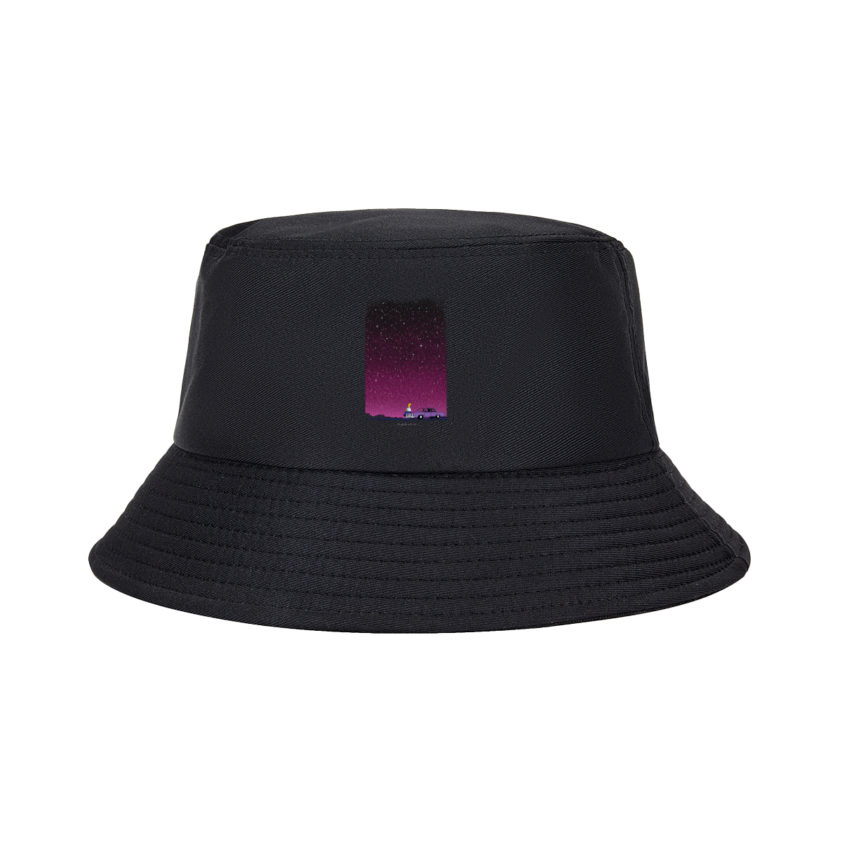 Homer Simpson Stares at the Stars in a Purple Sky - Fisherman's Hat