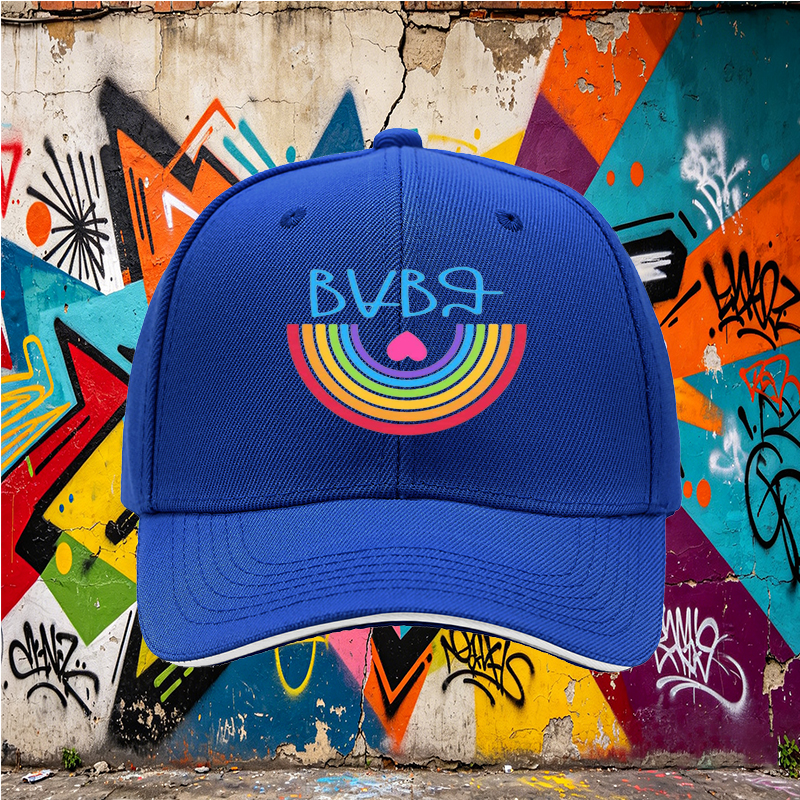 Unisex Classic Sandwich Hat with Rainbow Heart and 