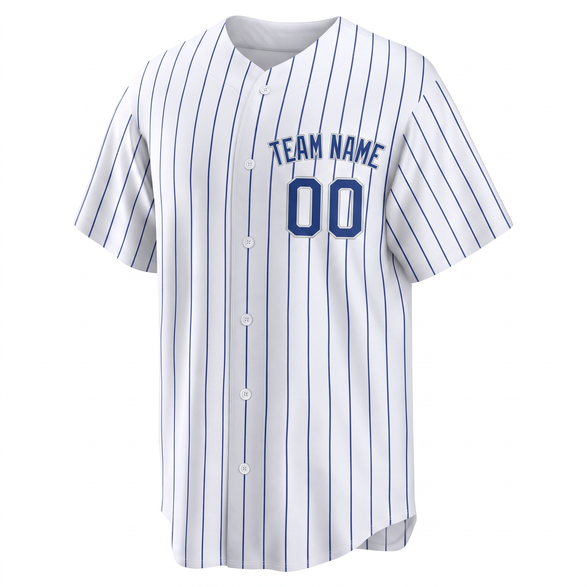 Custom Printed Chicago Vintage Style Baseball Jersey White Blue Pinstripe Button Down Shirt for Men and Women