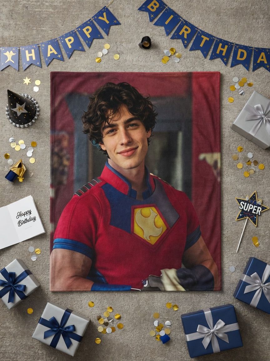 Custom Photo Portrait Flannel Fleece Blanket, Personalized Soft Anti-Pilling Throw for Couch Bed Travel Gift