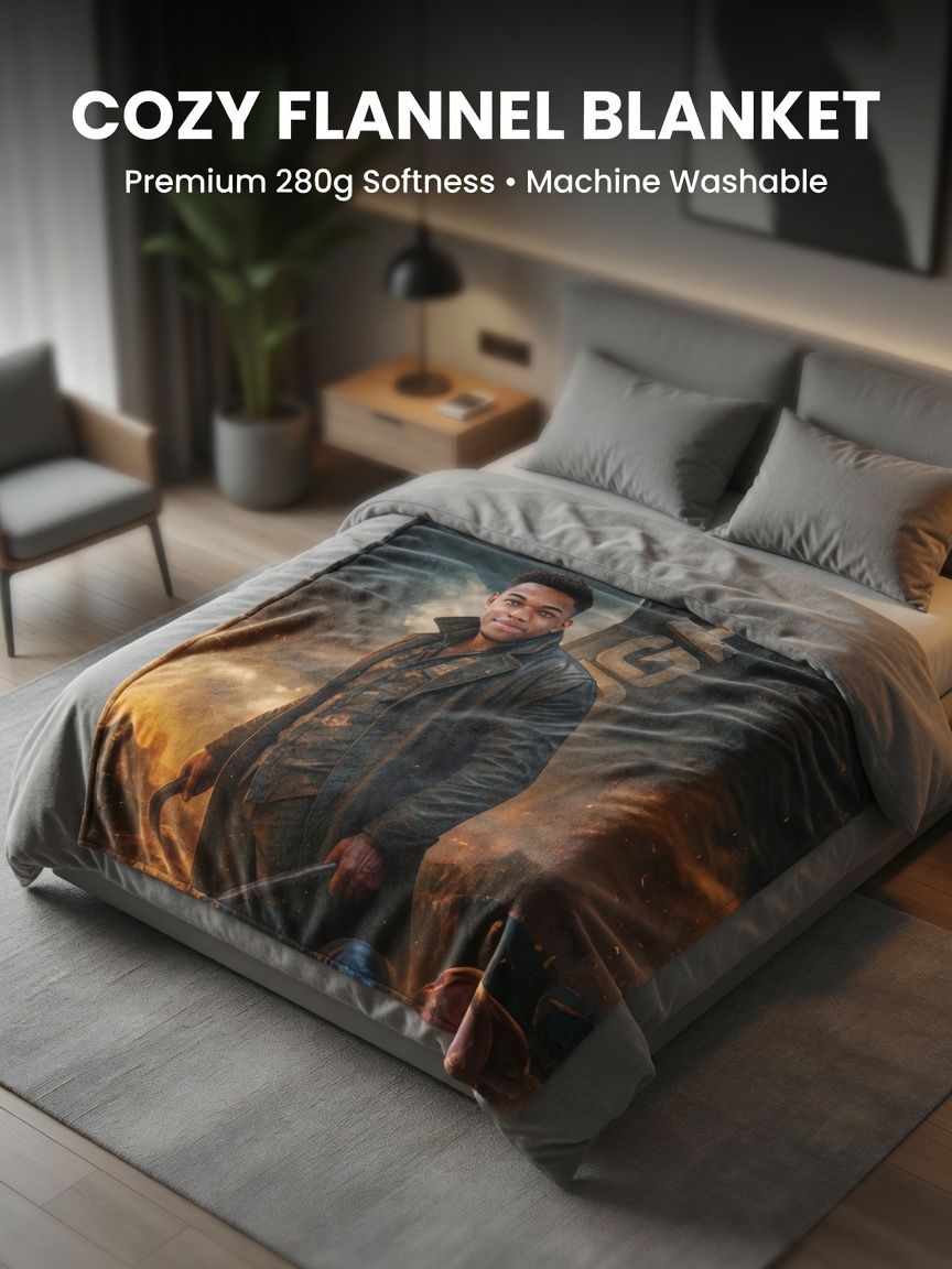 Custom Photo Face Flannel Fleece Blanket Ultra Soft Lightweight Personalized Portrait Throw Ideal Keepsake Gift
