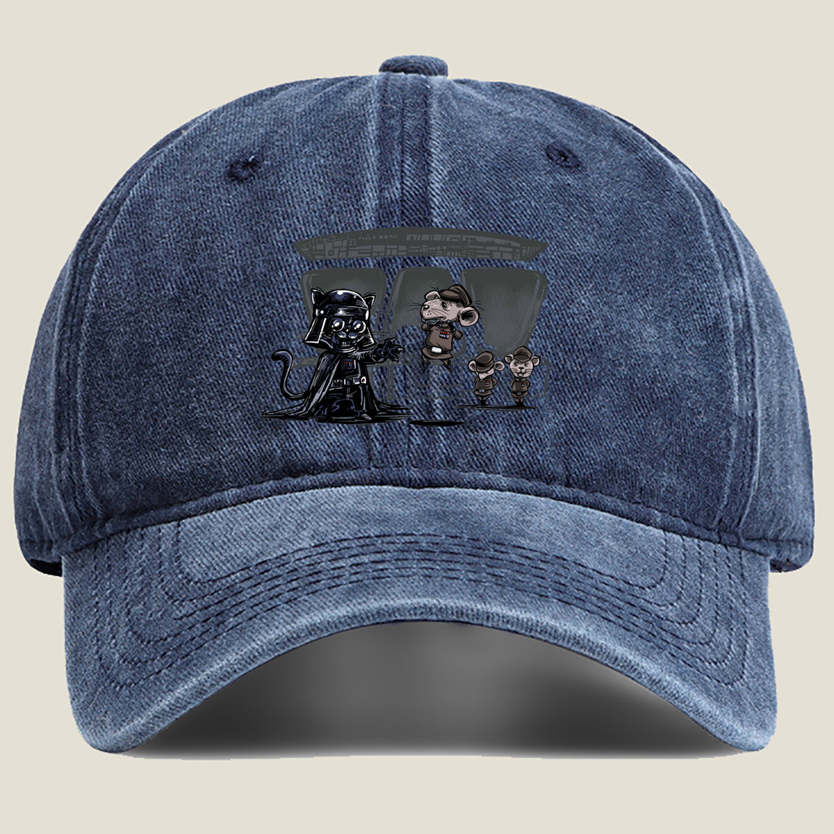 Darth Cat and Mouse Troopers - Washed Denim - Baseball Cap