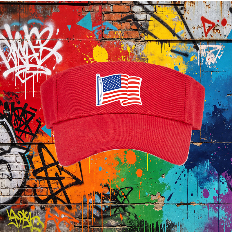 Unisex Classic Mesh Hat with American Flag Print - Lightweight Breathable Sun Protection Cap for Outdoor Activities, Ideal for Men and Women on Beach, Camping, Fishing, and Patriotic Events