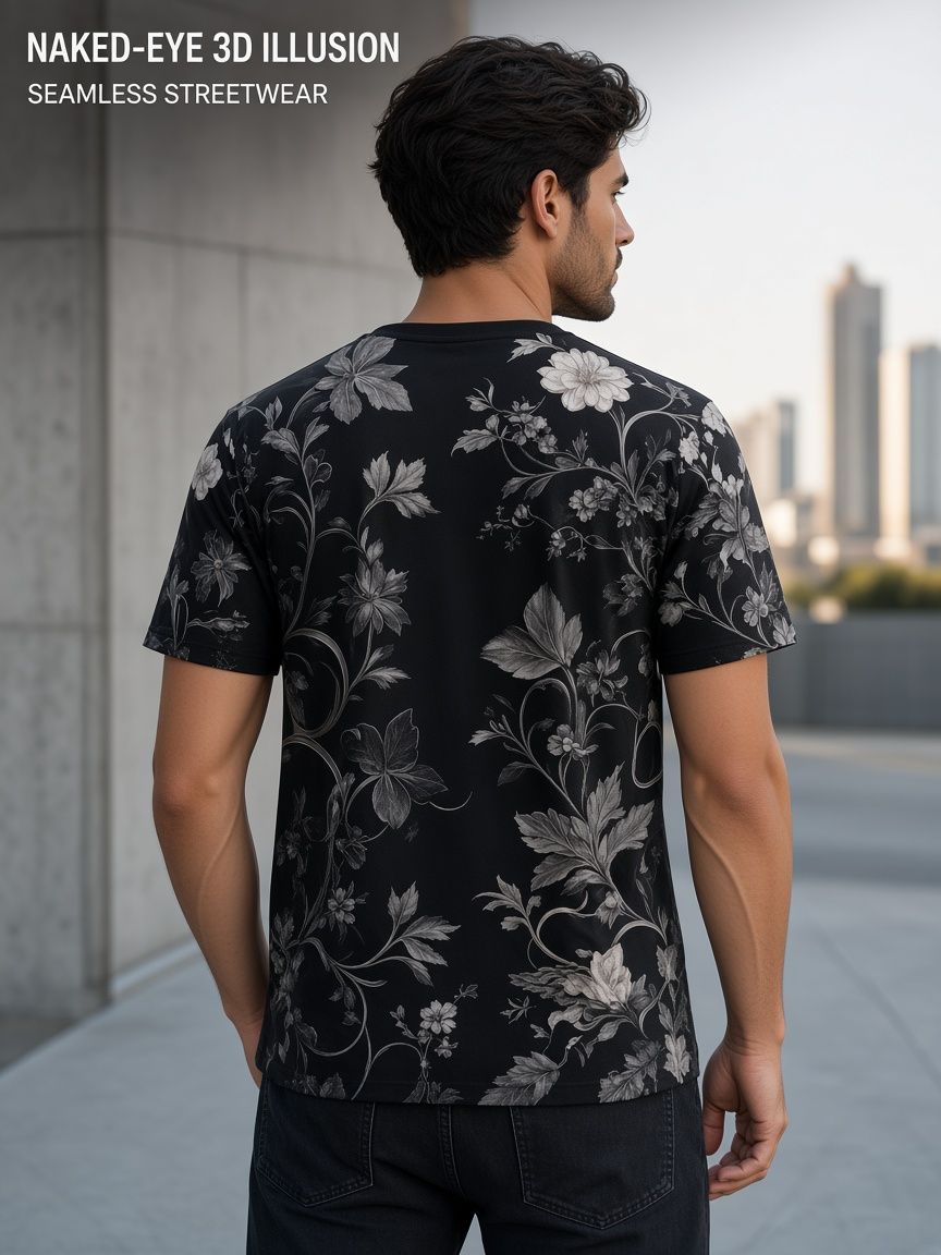 Asian Opera Empress 3D Optical Illusion Graphic Tee Breathable Athletic Mesh T-Shirt Casual Sports Wear