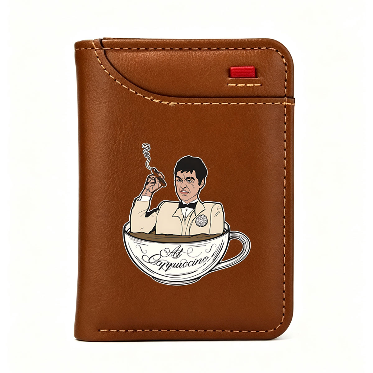 Al Capone in a Cappuccino Cup - Vertical Style Wallet