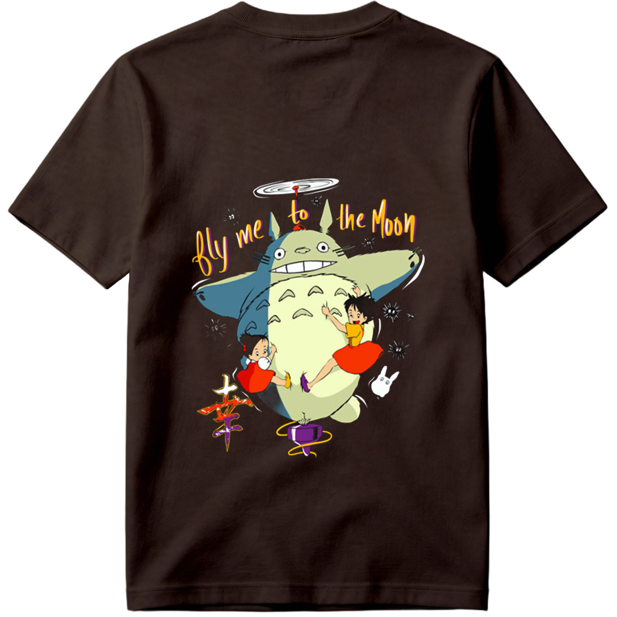 Totoro and the Girls Fly to the Moon - Tee