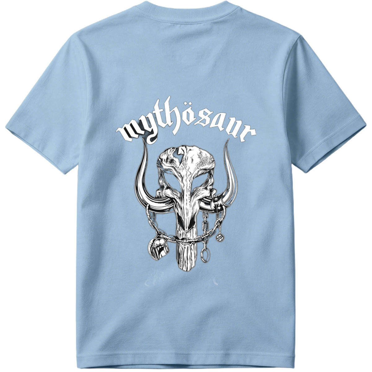 Mythosaur Skull with Chains and Helmets - Tee