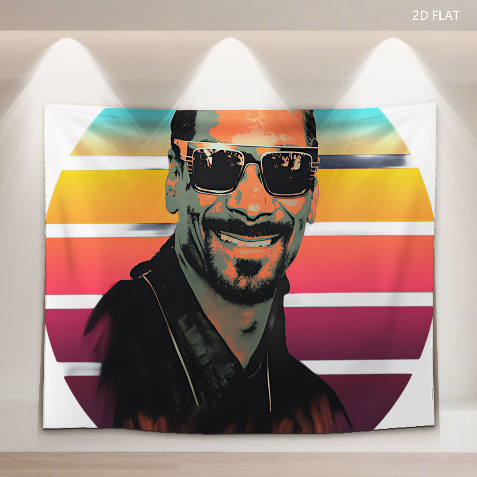 Snoop Dogg in Retro Sunset Portrait - Tapestry