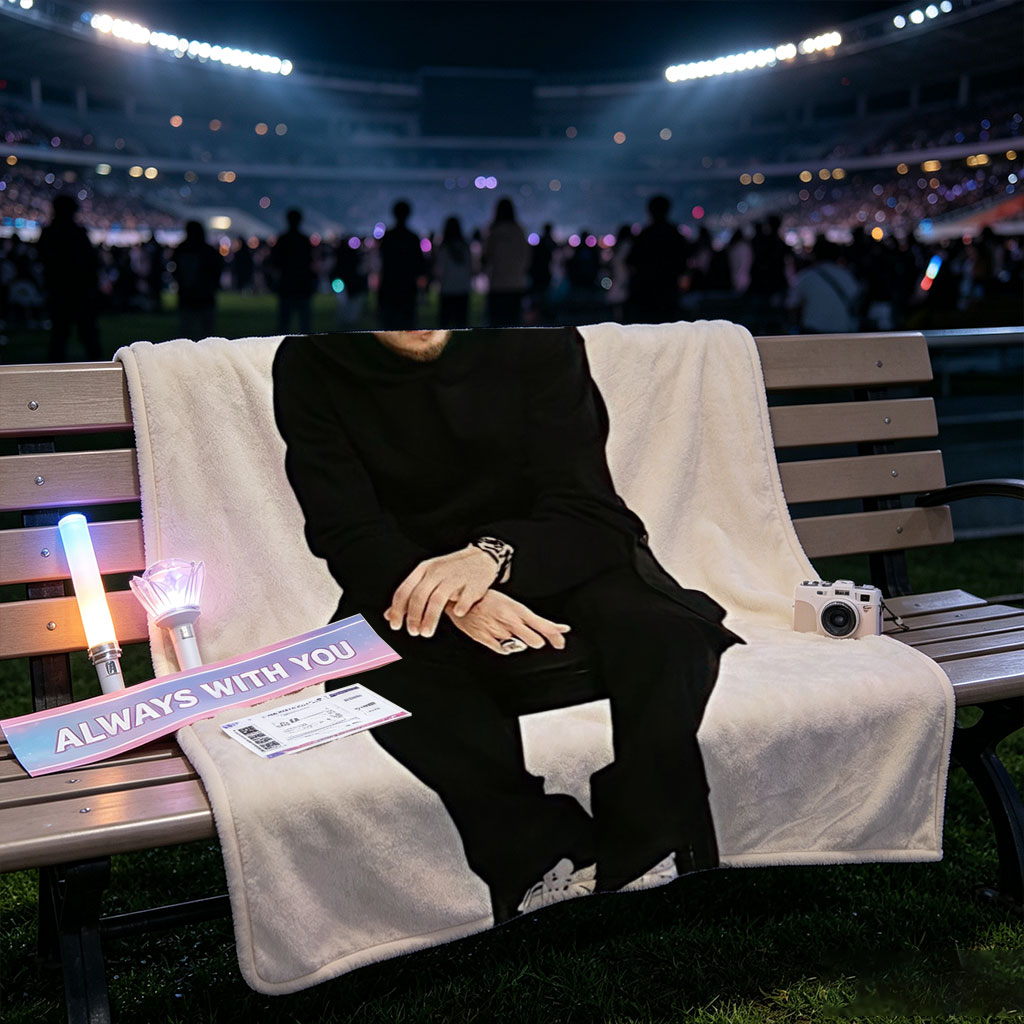 Lauv Sitting on a Stool Wearing All Black Outfit and White Sneakers - Blankets