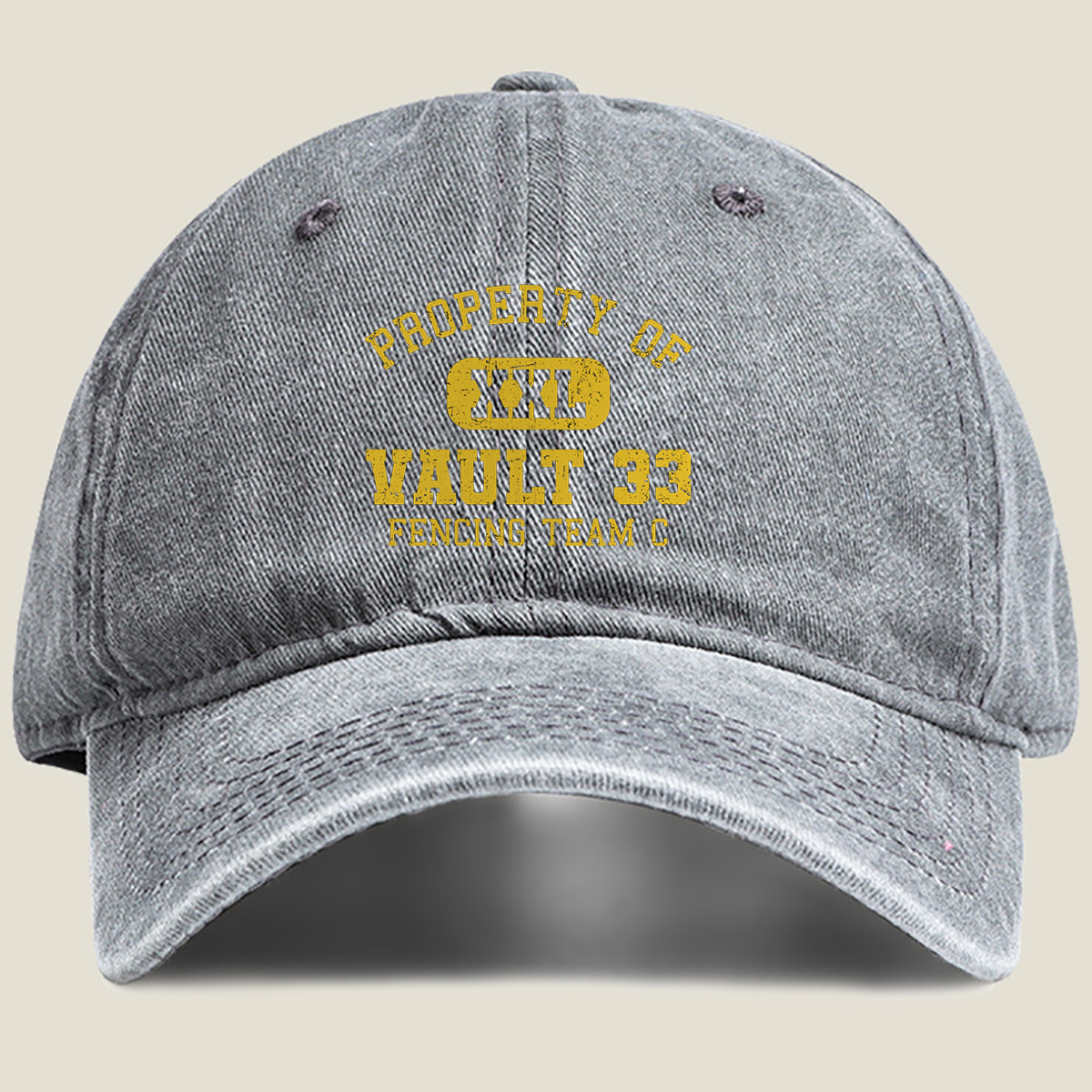 Property of Vault 33 Fencing Team C - Fallout Series - Washed Denim - Baseball Cap