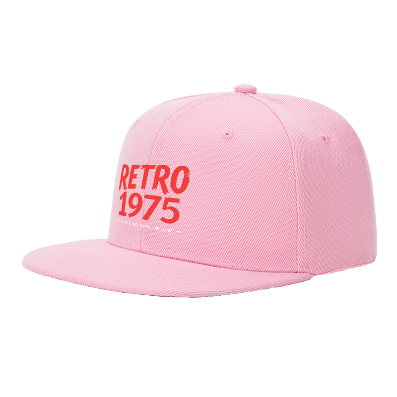 Flat Brim Baseball Cap Retro 1975 Brushstroke Design Streetwear Underground Skate Style for Basketball Court Skate Park Urban Lifestyle Skaters Rappers Streetwear Enthusiasts
