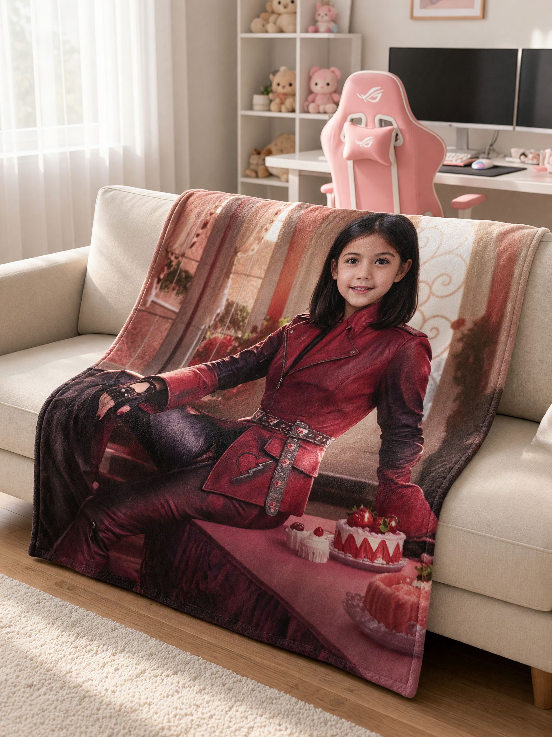 Custom Photo Face Blanket Soft Flannel Fleece Throw Personalized Picture Blanket for Bed Couch Ideal Keepsake Gift