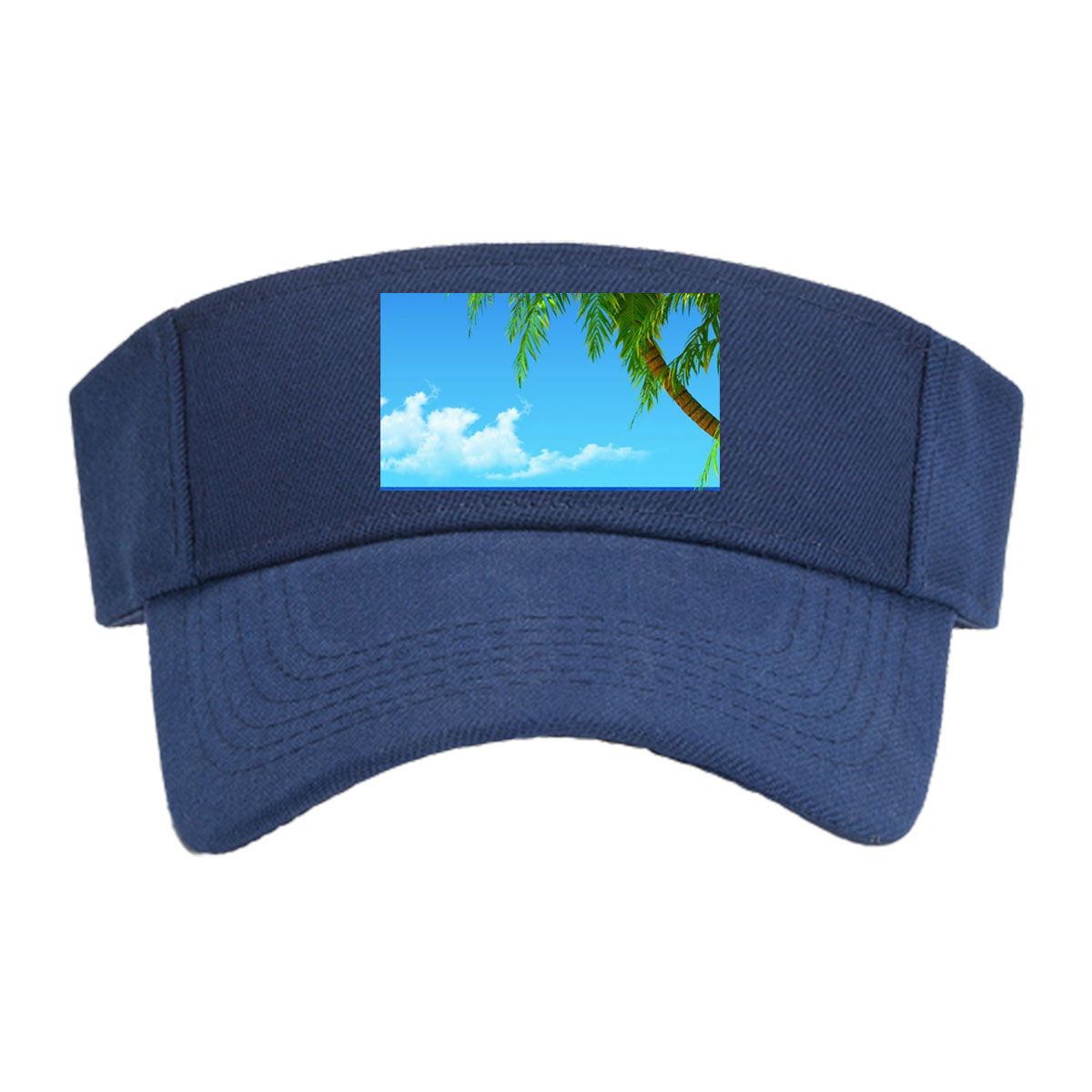 Tropical Beach with Palm Tree and Clear Blue Sky -  Visor cap