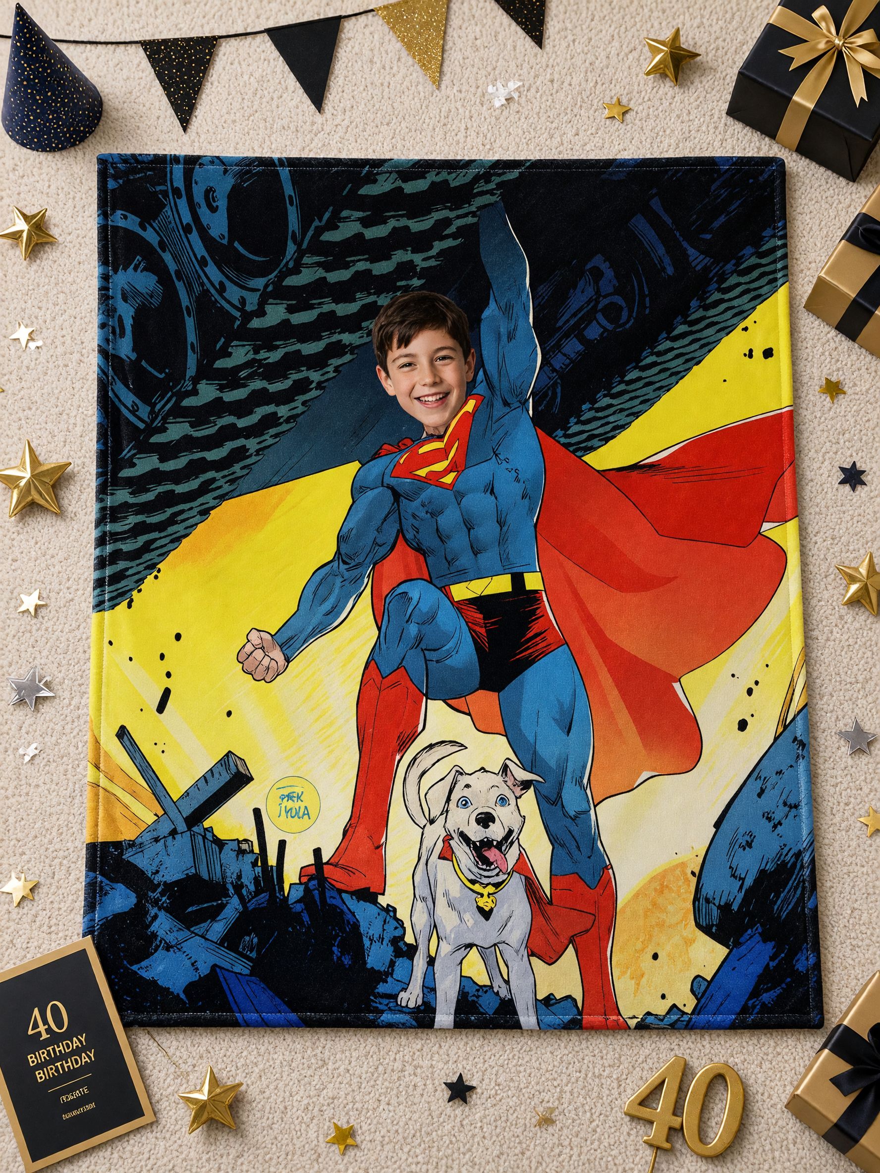 Custom Face Photo Blanket Personalized Comic Superhero Flannel Fleece Throw Ideal Personalized Gift for Family