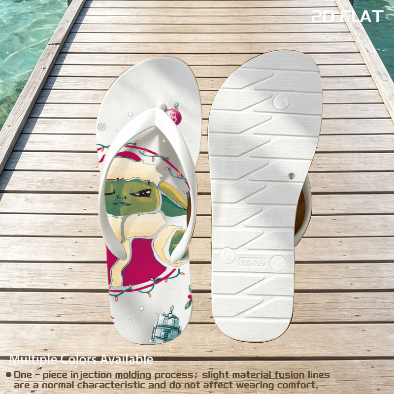 Baby Yoda in Santa Outfit with Star Wars Christmas Ornaments -  flip-flops
