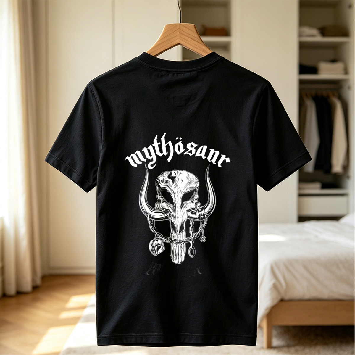 Mythosaur Skull with Chains and Helmets - Tee