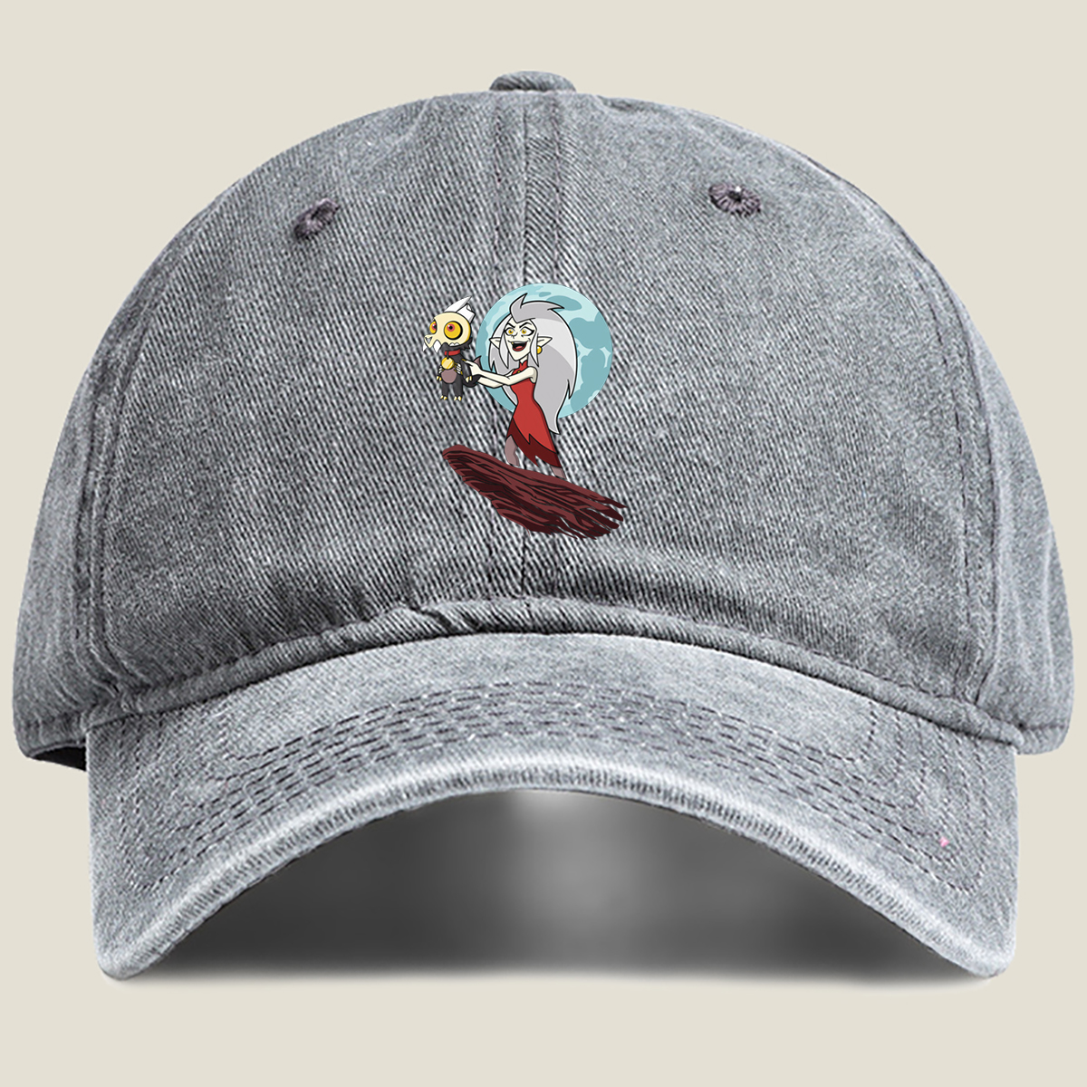 Lilith and King in Moonlight - Washed Denim - Baseball Cap