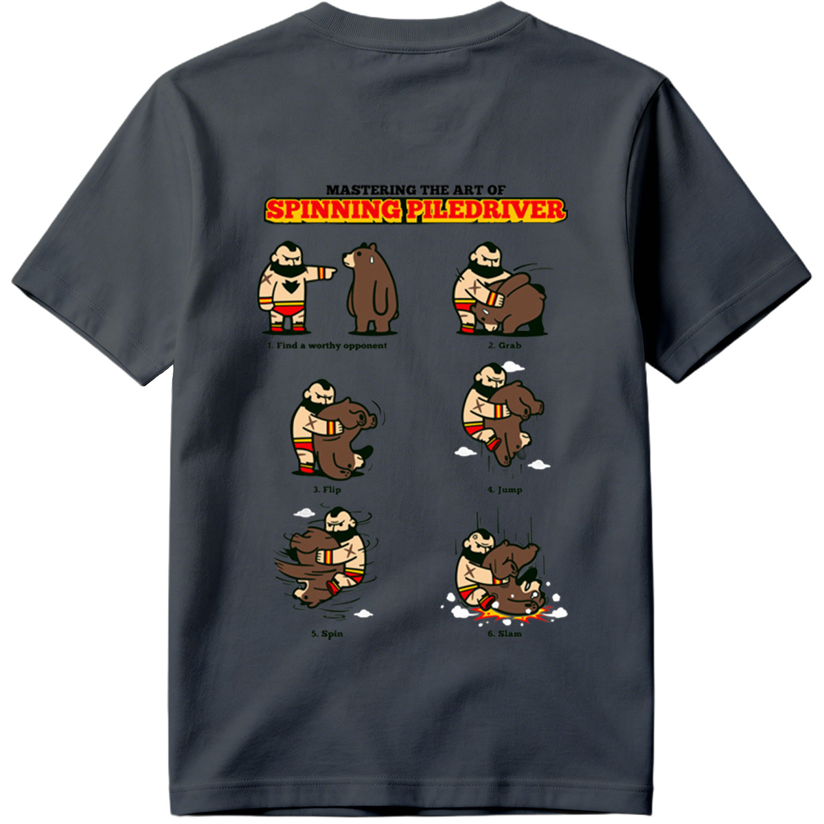 Mastering the Art of Spinning Piledriver: Wrestler vs Bear - Tee