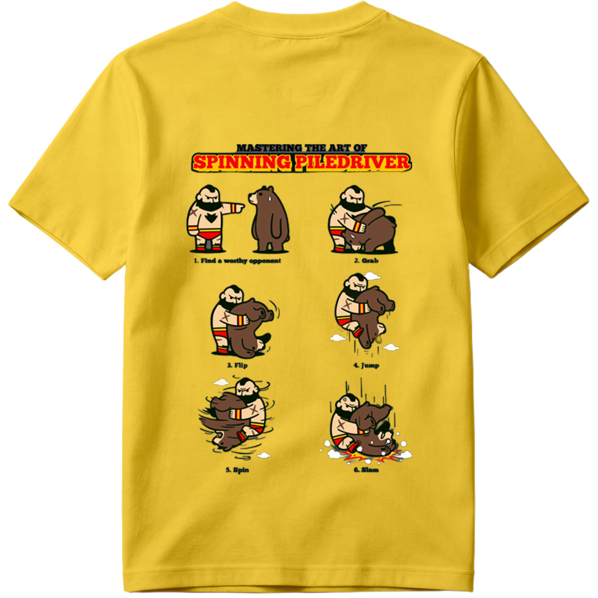 Mastering the Art of Spinning Piledriver: Wrestler vs Bear - Tee