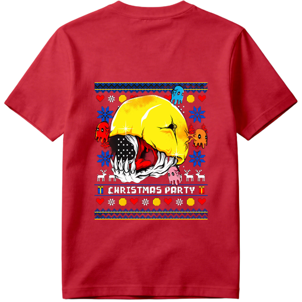 Pac-Man Christmas Party with Ghosts - Tee