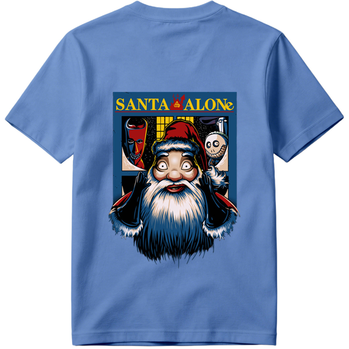 Santa Alone: Santa Claus, Jack Skellington, and Red Mask - Tee