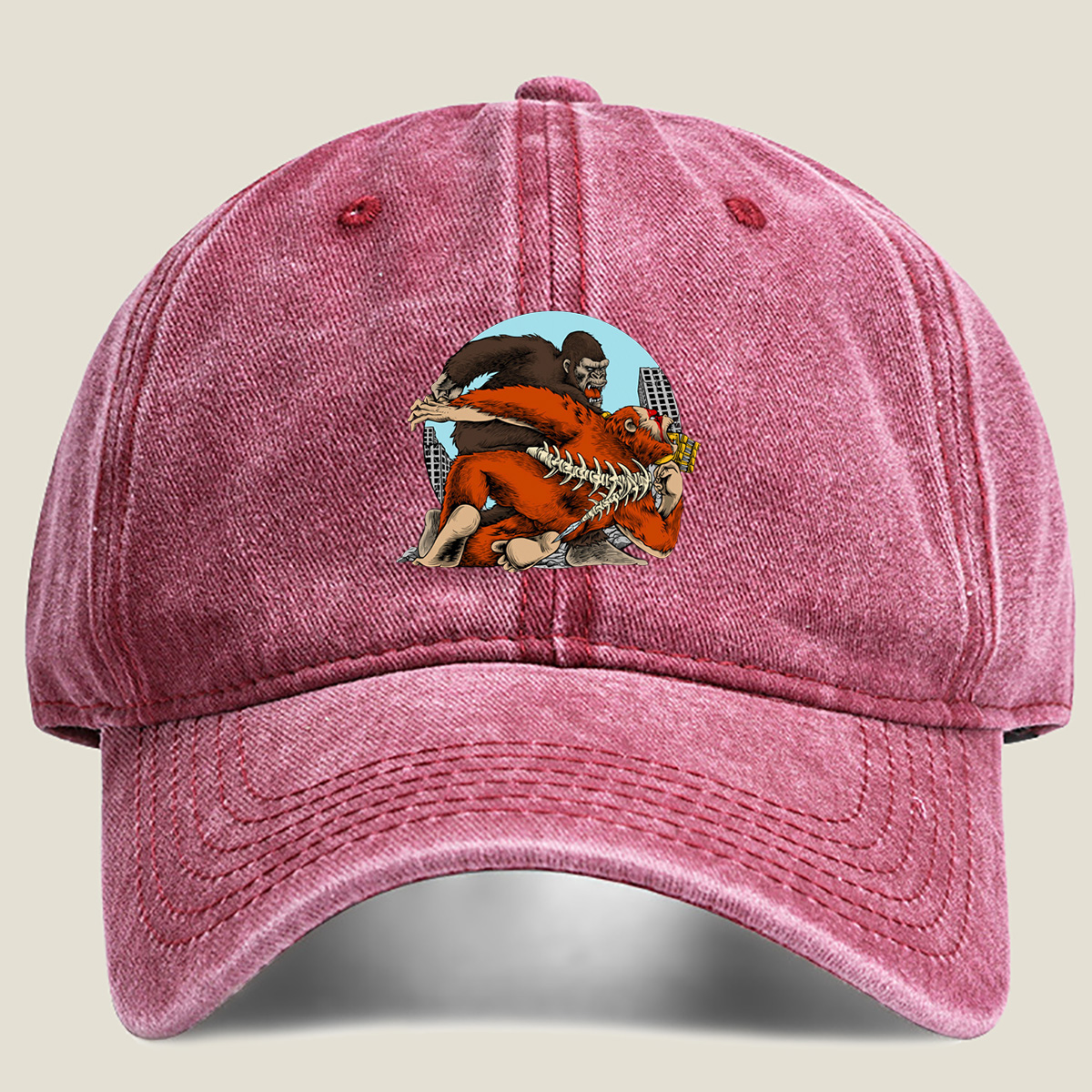 King Kong vs. Godzilla - Washed Denim - Baseball Cap