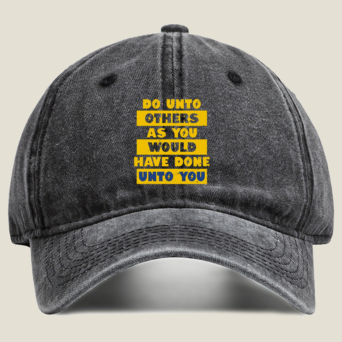Golden Rule: Do Unto Others as You Would Have Done Unto You - Washed Denim - Baseball Cap
