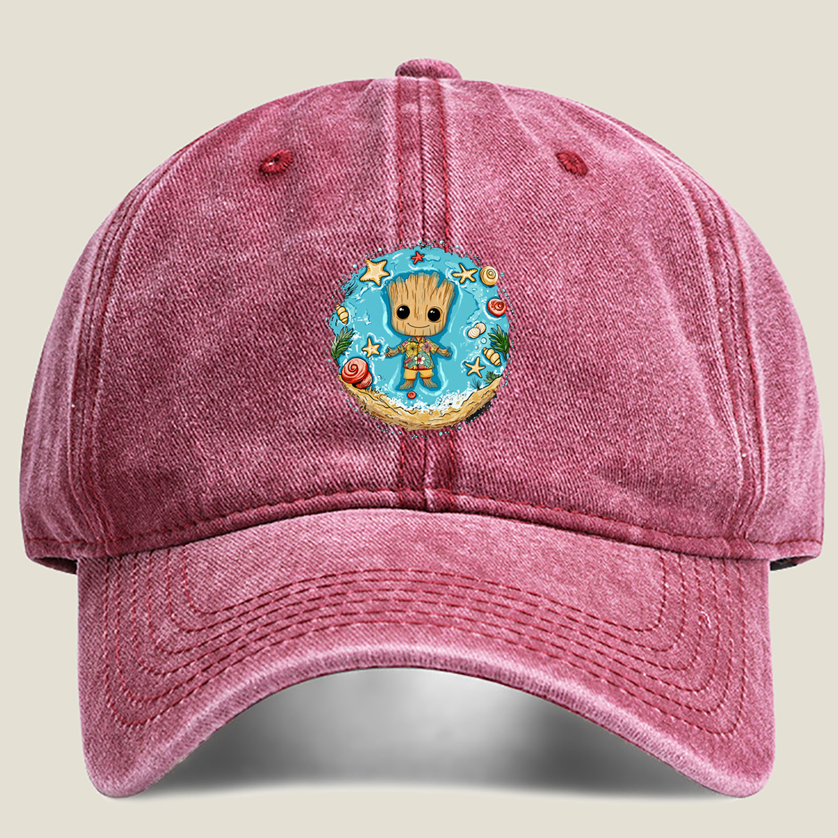 Guardians of the Galaxy - Baby Groot at the Beach - Washed Denim - Baseball Cap