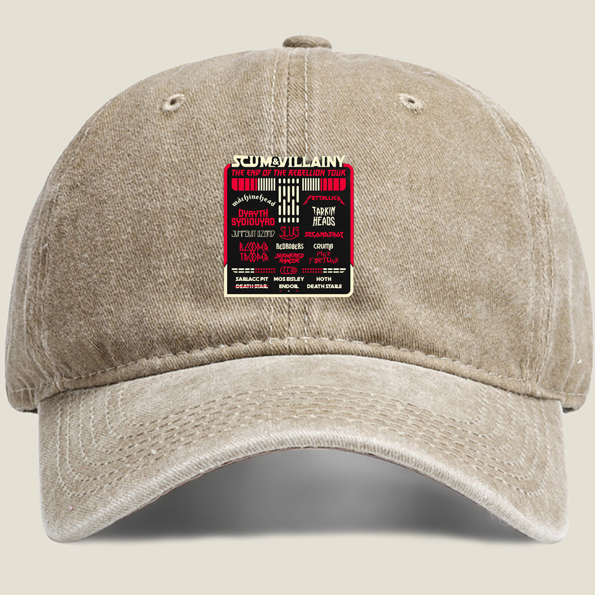 Scum & Villainy: The End of the Rebellion Tour – Star Wars Inspired Band Lineup - Washed Denim - Baseball Cap