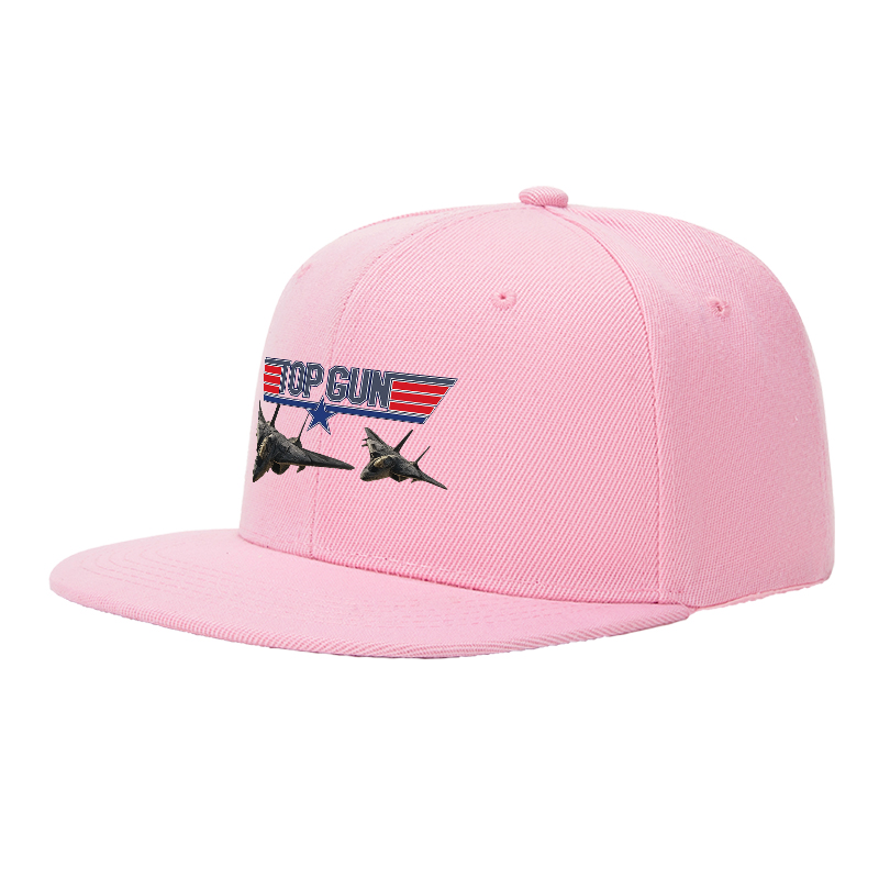 Flat Brim Baseball Cap Top Gun Logo Jet Fighter Design Streetwear Underground Skate Style for Basketball Court Skate Park Urban Riders and Rap Artists