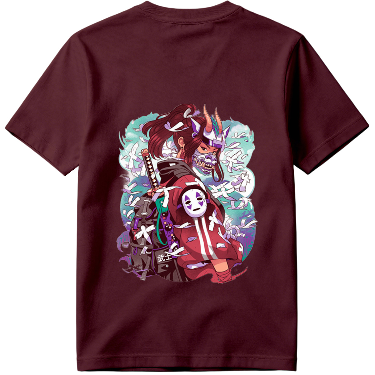 Samurai Warrior with Mask and Katana - Tee