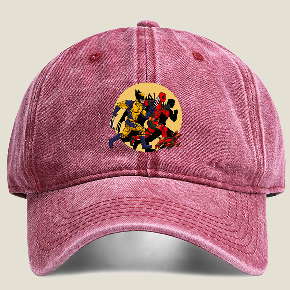 Wolverine and Deadpool with Dogpool - Washed Denim - Baseball Cap