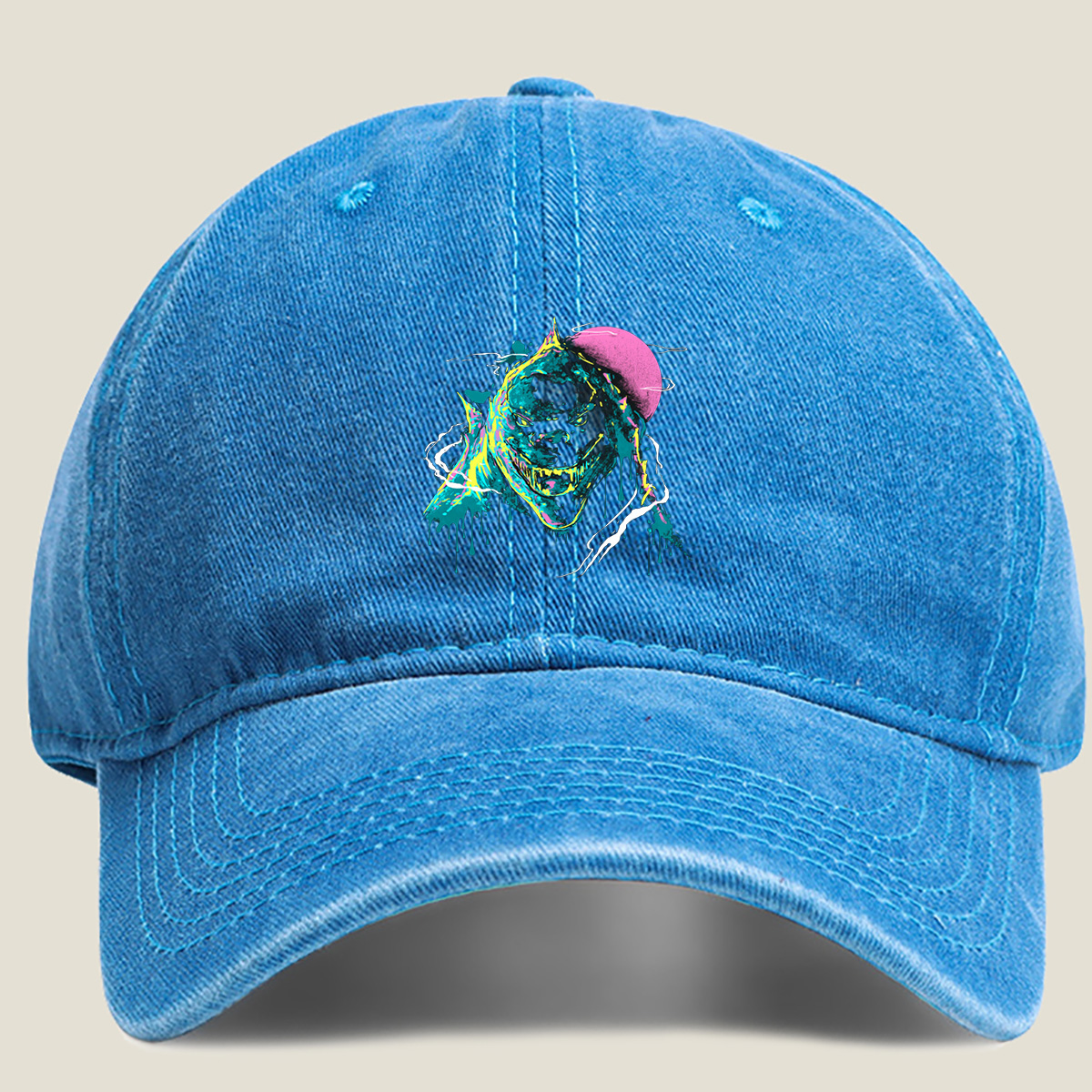 Godzilla vs. Pink Moon - Washed Denim - Baseball Cap