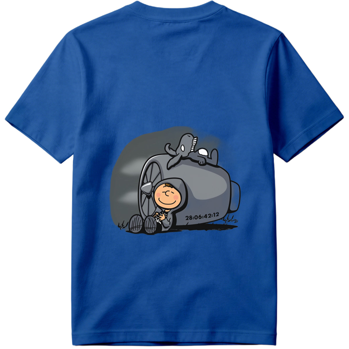 Cute Cartoon Boy with Time Machine and Octopus - Tee