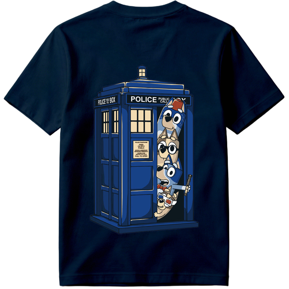 Bluey and Family in the TARDIS - Tee