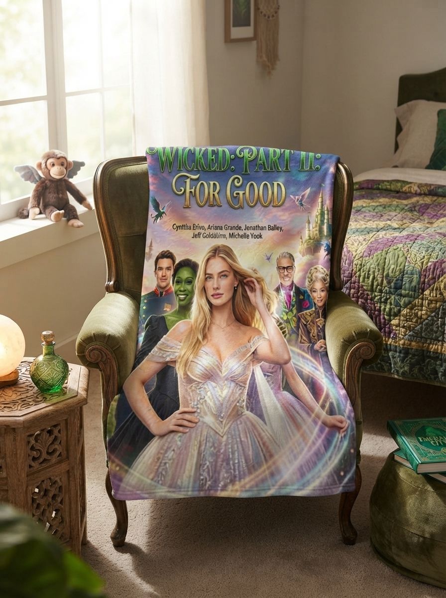 Custom Face Photo Flannel Fleece Blanket Personalized Wizard Fantasy Throw Cozy Skin Friendly Warm Cover for Couch Bed