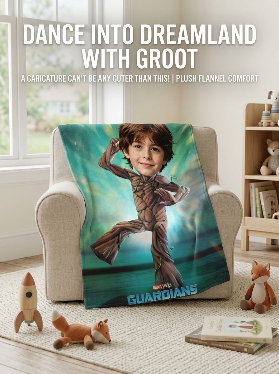Custom Face Photo Flannel Throw Blanket Personalized Hero Fleece Blanket Warm Soft Keepsake Gift for Kids and Adults
