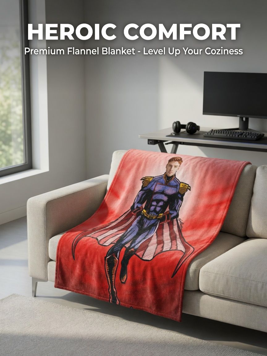 Personalized Superhero Photo Throw Blanket Custom Face Flannel Fleece Bed Cover for Cozy Home Living and Unique Gifts
