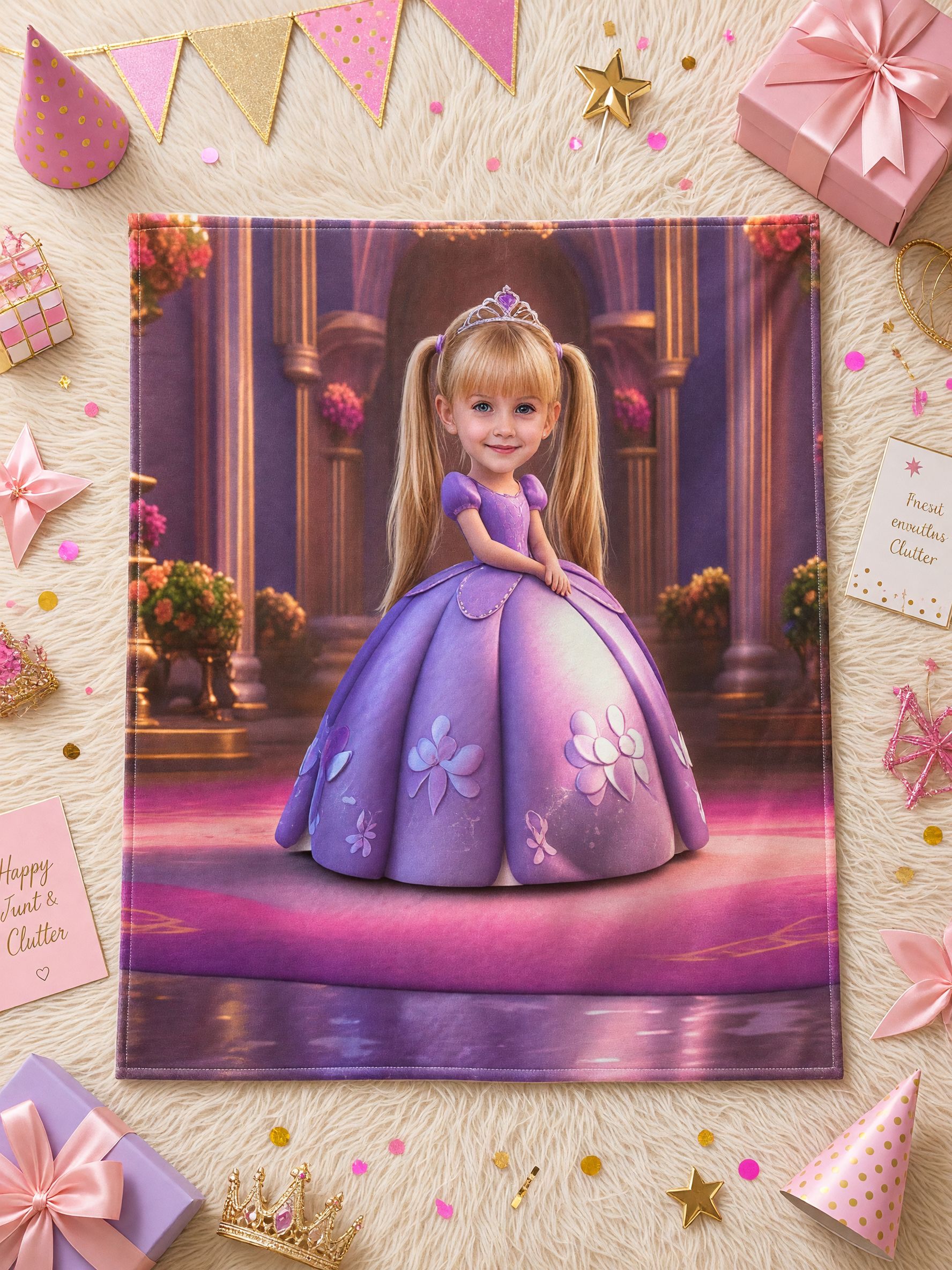 Custom Face Blanket Personalized Princess Photo Flannel Throw Cozy Plush Bed Couch Wrap Unique Keepsake Gift
