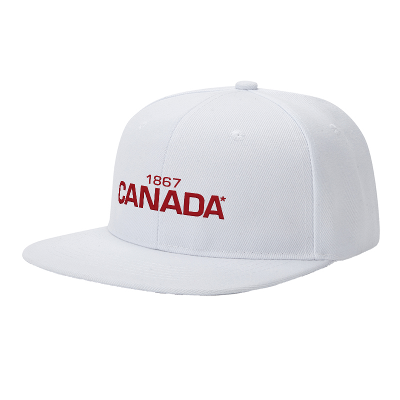 Flat Brim Baseball Cap 1867 Canada Logo Print Streetwear Underground Skate Style for Basketball Court Skate Park Urban Lifestyle Designed for Skaters Rappers Streetwear Enthusiasts