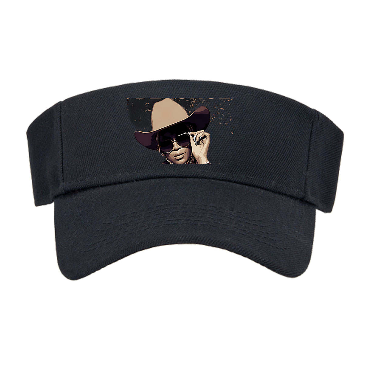 Beyoncé in Cowboy Hat and Sunglasses Artwork -  Visor cap
