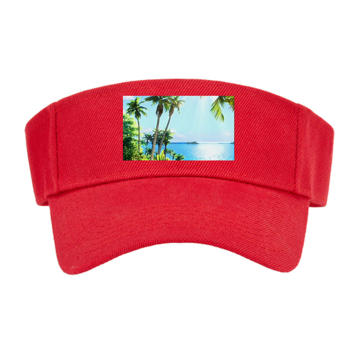 Tropical Paradise with Palm Trees and Crystal Clear Waters -  Visor cap