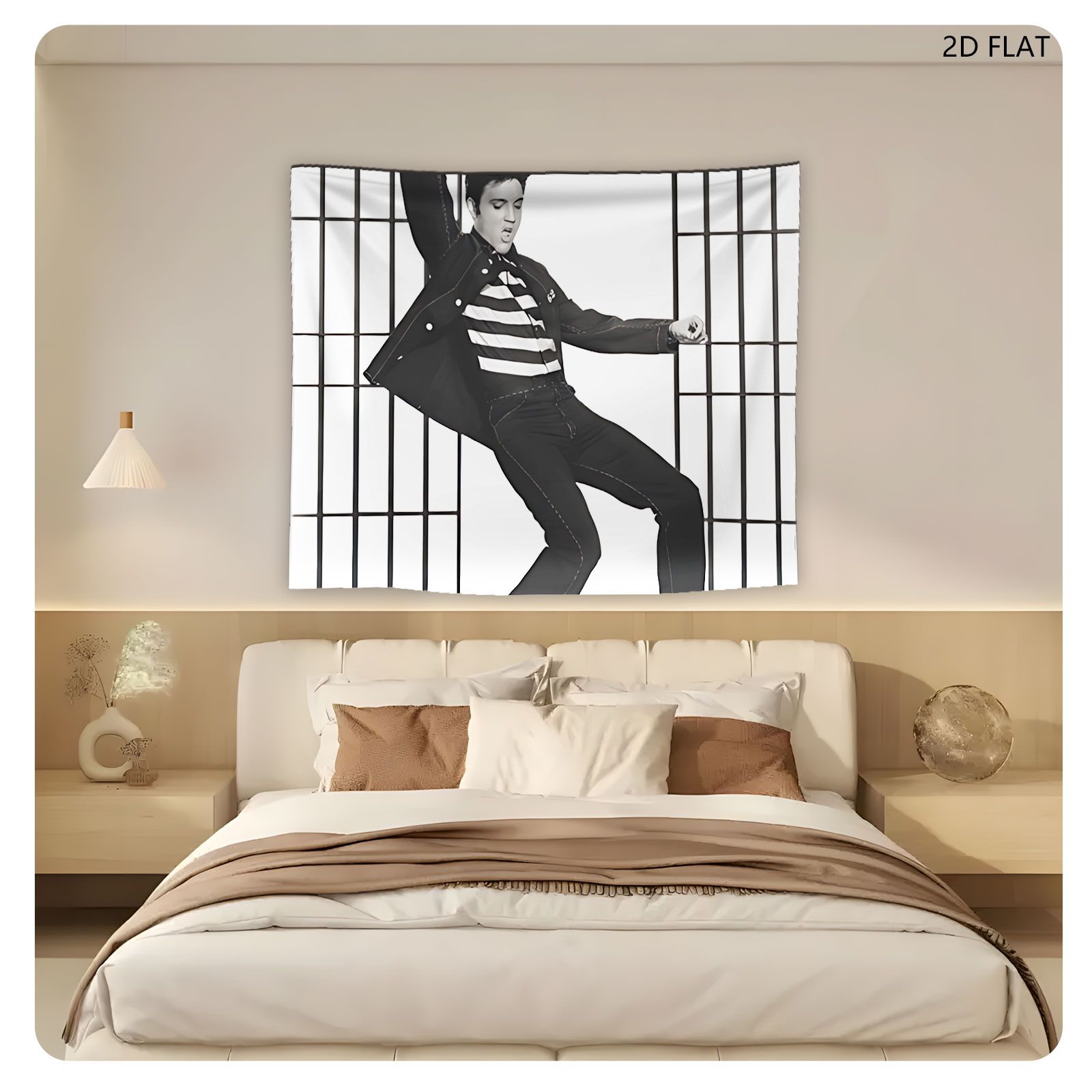 Elvis Presley in Jailhouse Rock Pose with Bars - Tapestry