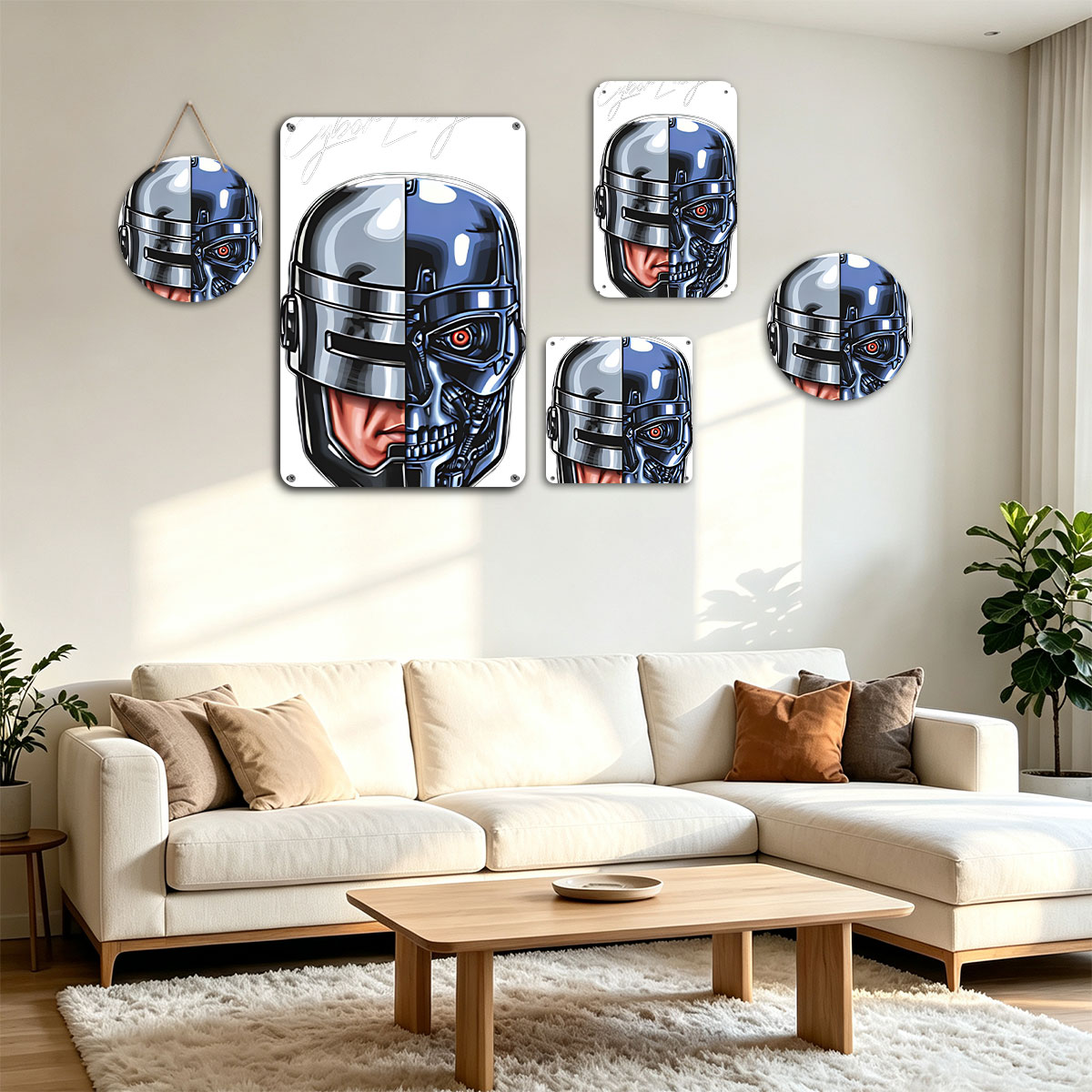 Cyborg Lucky: Half Human, Half Machine - painting