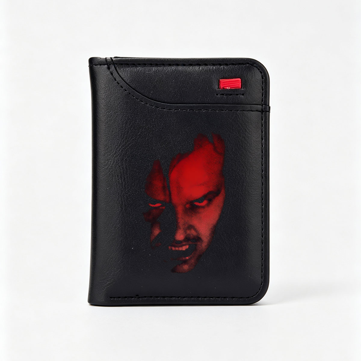Red-Toned Portrait of a Man with Intense Gaze - Vertical Style Wallet