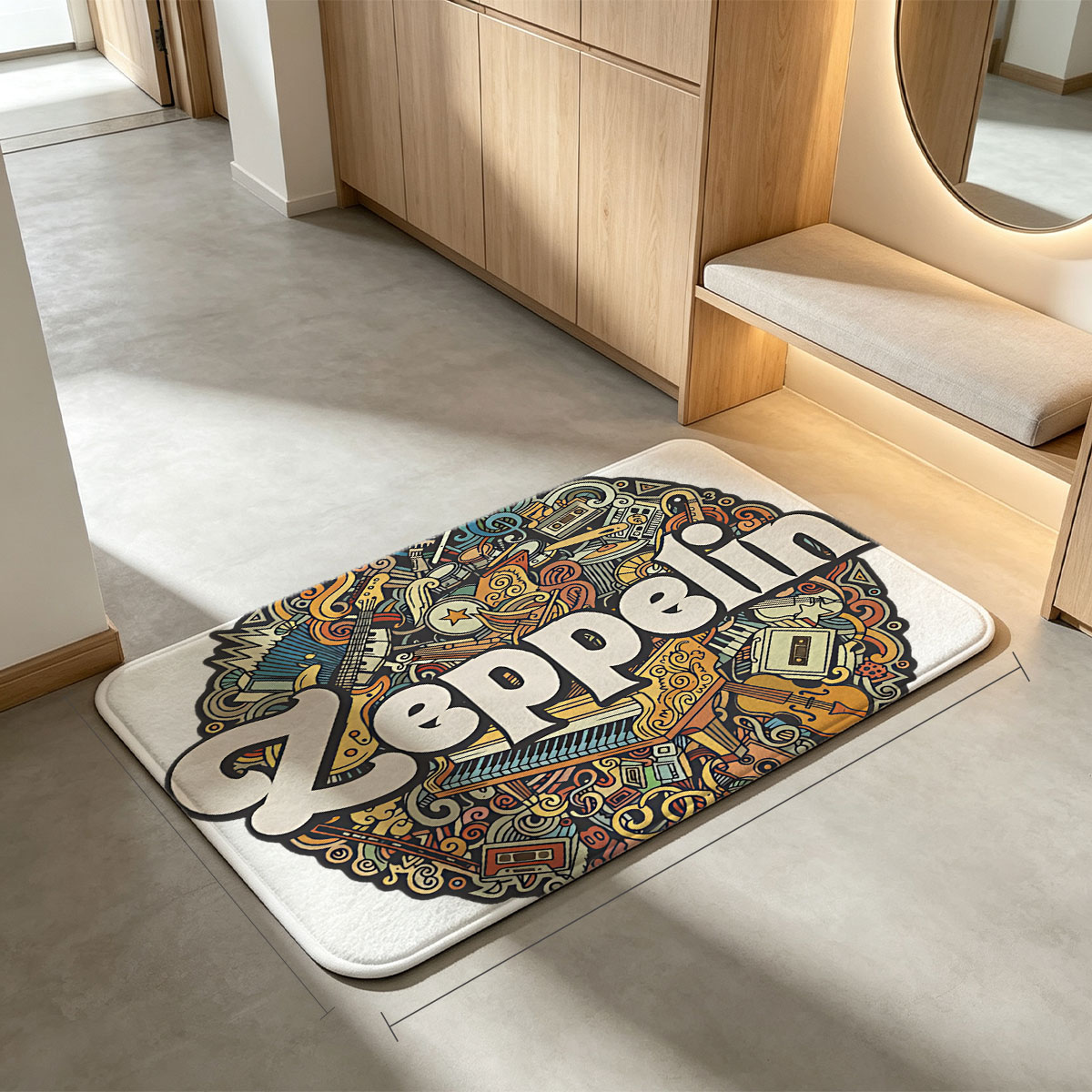 Led Zeppelin Music Instruments Artwork - Flannel floor mat