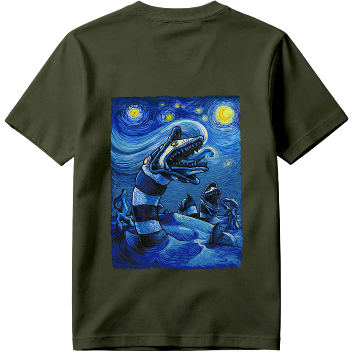 Starry Night with Sea Monsters - Tee